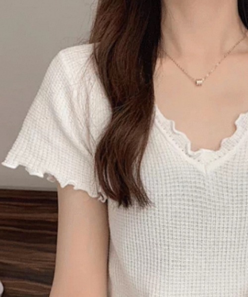 Beststore(ベストストア)の「Tシャツ ショート丈 トップス 刺繍ロゴ(Tシャツ/カットソー・レディース・ホワイト/ブラック/ブルー/ピンク・FREE)」の10枚目の写真