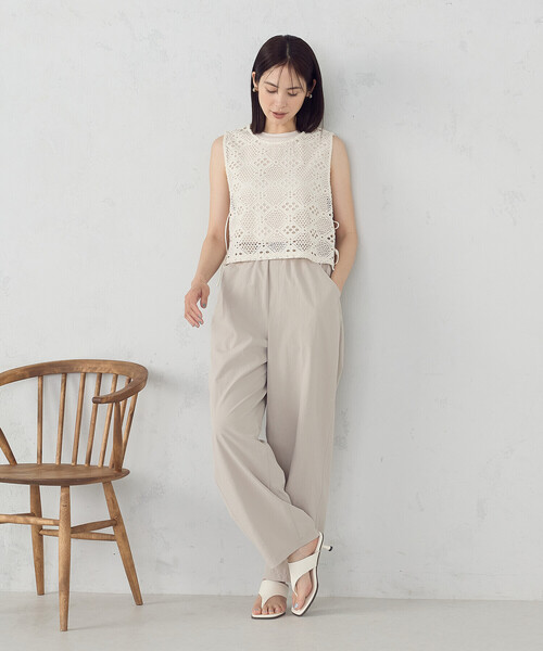 COMME CA ISM（コムサイズム）の「ベーシック テレコ タンクトップ（タンクトップ・レディース・アイボリー/ブラック/カーキ/チャコール・MEDIUM/LARGE）」の6枚目の写真