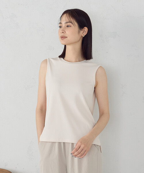COMME CA ISM（コムサイズム）の「ベーシック テレコ タンクトップ（タンクトップ・レディース・アイボリー/ブラック/カーキ/チャコール・MEDIUM/LARGE）」の7枚目の写真