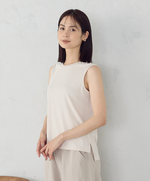 COMME CA ISM（コムサイズム）の「ベーシック テレコ タンクトップ（タンクトップ・レディース・アイボリー/ブラック/カーキ/チャコール・MEDIUM/LARGE）」の8枚目の写真