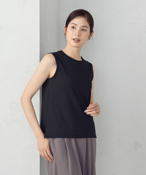COMME CA ISM（コムサイズム）の「ベーシック テレコ タンクトップ（タンクトップ・レディース・アイボリー/ブラック/カーキ/チャコール・MEDIUM/LARGE）」の10枚目の写真