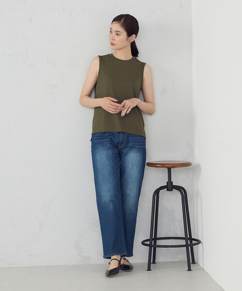 COMME CA ISM（コムサイズム）の「ベーシック テレコ タンクトップ（タンクトップ・レディース・アイボリー/ブラック/カーキ/チャコール・MEDIUM/LARGE）」の16枚目の写真