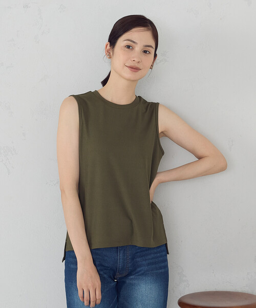 COMME CA ISM（コムサイズム）の「ベーシック テレコ タンクトップ（タンクトップ・レディース・アイボリー/ブラック/カーキ/チャコール・MEDIUM/LARGE）」の17枚目の写真