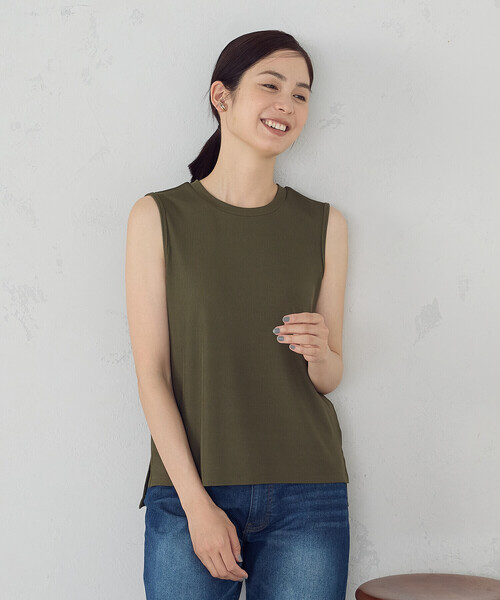 COMME CA ISM（コムサイズム）の「ベーシック テレコ タンクトップ（タンクトップ・レディース・アイボリー/ブラック/カーキ/チャコール・MEDIUM/LARGE）」の18枚目の写真