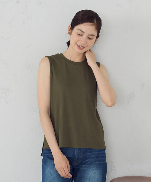 COMME CA ISM（コムサイズム）の「ベーシック テレコ タンクトップ（タンクトップ・レディース・アイボリー/ブラック/カーキ/チャコール・MEDIUM/LARGE）」の19枚目の写真