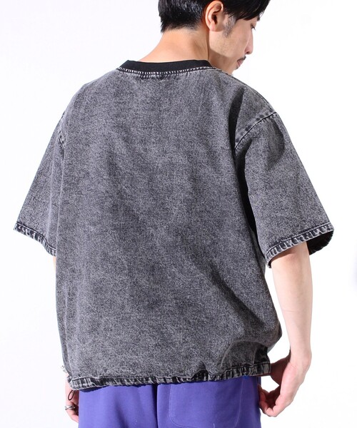 GLOSTER(グロスター)の「【GLOSTER/グロスター】デニムライクカットソー クルーネックTシャツ ドローコード付き(Tシャツ/カットソー・メンズ・インディゴブルー/ブラック/ライトブルー・M/XL/L)」の21枚目の写真