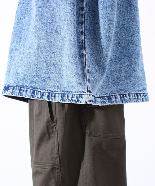 GLOSTER(グロスター)の「【GLOSTER/グロスター】デニムライクカットソー クルーネックTシャツ ドローコード付き(Tシャツ/カットソー・メンズ・インディゴブルー/ブラック/ライトブルー・M/XL/L)」の6枚目の写真