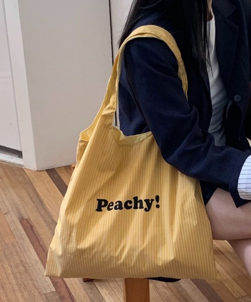 Vipoa(ヴィポア)の「stripe logo tote(トートバッグ・レディース・ホワイト/ピンク/イエロー/ブルー・FREE)」の15枚目の写真