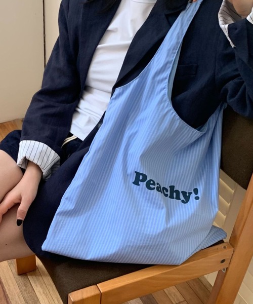 Vipoa(ヴィポア)の「stripe logo tote(トートバッグ・レディース・ホワイト/ピンク/イエロー/ブルー・FREE)」の10枚目の写真