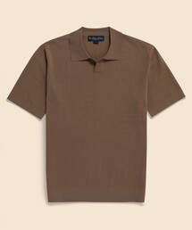 【Brooks Brothers 】ブルックスブラザーズ　ポロシャツ　ブラウン コットン/ポリエステルピケ ソリッド ポロシャツ withポケット