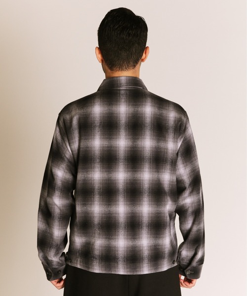 schott（ショット）の「Schott/ショット/OMBRE JACKET/オンブレチェック ジャケット（ブルゾン・メンズ・ブラウン/ブラック・2XL/XL/L/M）」の7枚目の写真