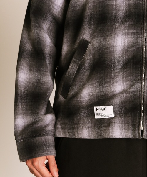 schott（ショット）の「Schott/ショット/OMBRE JACKET/オンブレチェック ジャケット（ブルゾン・メンズ・ブラウン/ブラック・2XL/XL/L/M）」の11枚目の写真