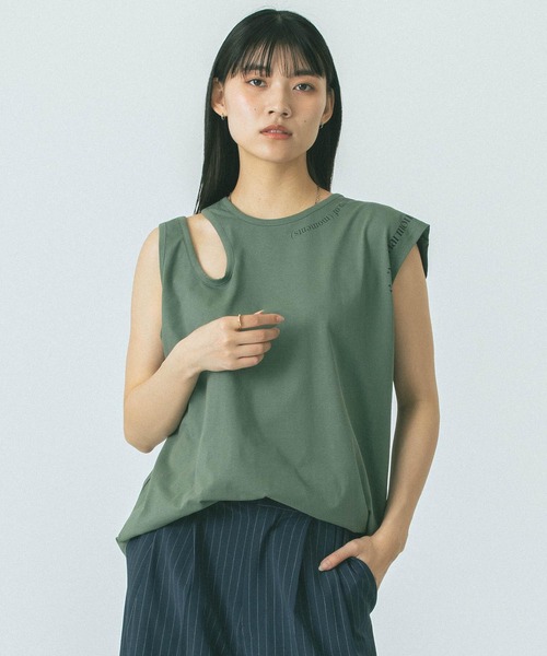 タンクトップ ノースリーブ (OKIRAKU x ROSE BUD)PRINT TANK TOP レディース セール】(OKIRAKU x ROSE BUD)PRINT TANK TOP（タンクトップ