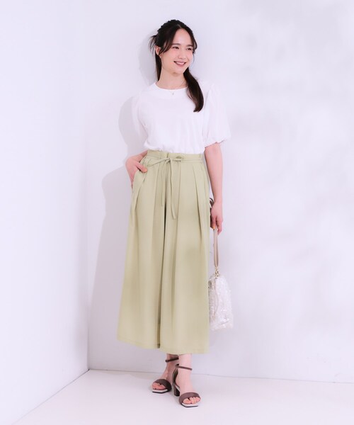 DRESKIP(ドレスキップ)の「◆【S-LL/ひんやり/UV】お袖シアー バルーントップス(Tシャツ/カットソー・レディース・グリーン系/ブラック/イエロー系その他/オフホワイト・01/02/03/04)」の7枚目の写真