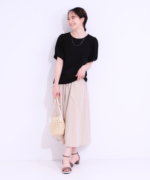 DRESKIP(ドレスキップ)の「◆【S-LL/ひんやり/UV】お袖シアー バルーントップス(Tシャツ/カットソー・レディース・グリーン系/ブラック/イエロー系その他/オフホワイト・01/02/03/04)」の11枚目の写真