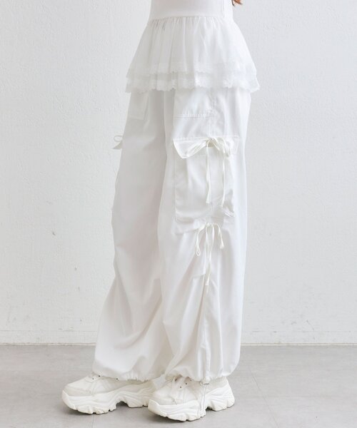 OLIVE des OLIVE（オリーブデオリーブ）の「パステルカーゴパンツ（カーゴパンツ・レディース・ラベンダー/ネイビー/ピンク/オフホワイト・FREE）」の8枚目の写真