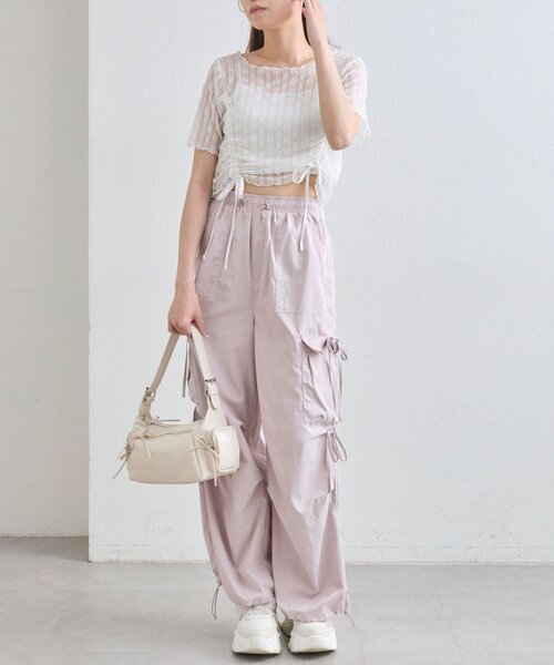 OLIVE des OLIVE（オリーブデオリーブ）の「パステルカーゴパンツ（カーゴパンツ・レディース・ラベンダー/ネイビー/ピンク/オフホワイト・FREE）」の17枚目の写真