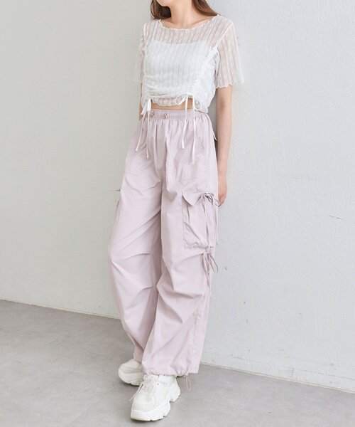 OLIVE des OLIVE（オリーブデオリーブ）の「パステルカーゴパンツ（カーゴパンツ・レディース・ラベンダー/ネイビー/ピンク/オフホワイト・FREE）」の19枚目の写真
