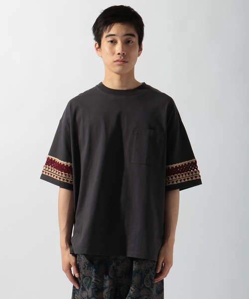 セール】クロシェ切り替えTシャツ（Tシャツ/カットソー）｜niko