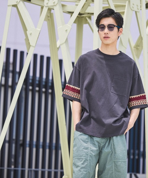 セール】クロシェ切り替えTシャツ（Tシャツ/カットソー）｜niko and