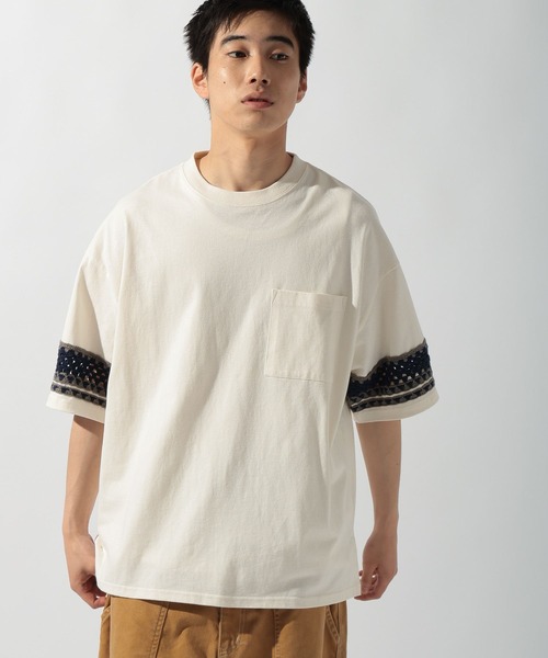 セール】クロシェ切り替えTシャツ（Tシャツ/カットソー）｜niko