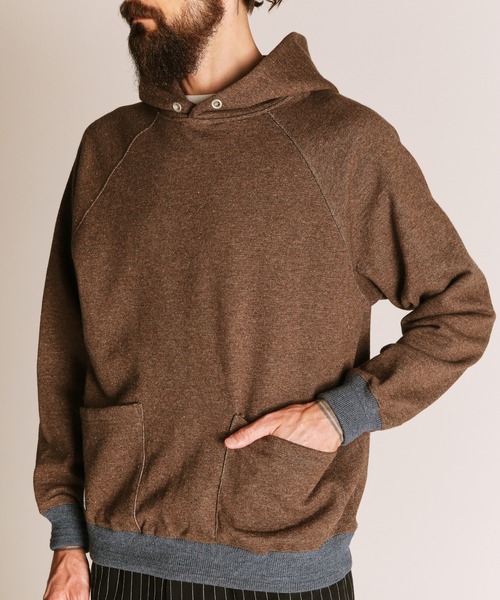 Schott(ショット)の「Schott/ショット/2TONE HOODED SWEAT/2トーン パーカー(パーカー・メンズ・ブラウン/ライトグレー・2XL/XL/L/M)」の4枚目の写真