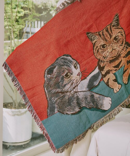 BIRTHDAY BAR（バースデイバー）の「With Animals　スローケット（ブランケット・レディース・イエロー/レッド/ブルー・0）」の21枚目の写真