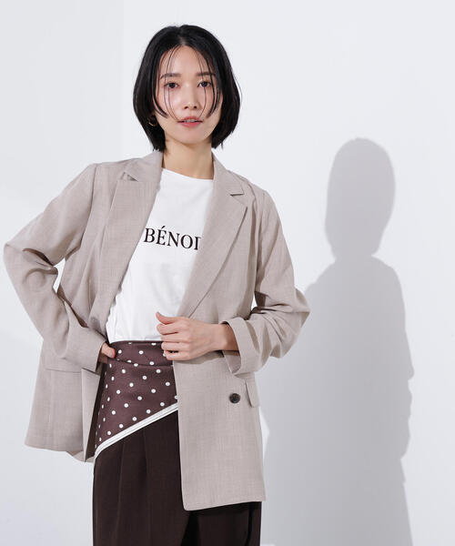 N.(N. Natural Beauty Basic)(エヌエヌナチュラルビューティーベーシック)の「ライトテーラードダブルジャケット(テーラードジャケット・レディース・ベージュ/ネイビー/ブラウン・SMALL/MEDIUM)」の14枚目の写真