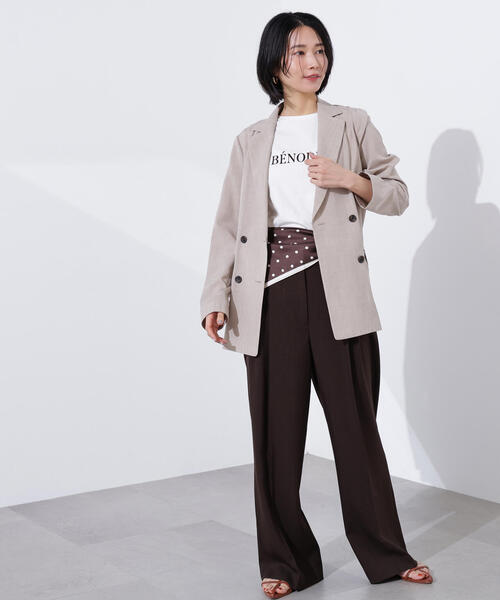 N.(N. Natural Beauty Basic)(エヌエヌナチュラルビューティーベーシック)の「ライトテーラードダブルジャケット(テーラードジャケット・レディース・ベージュ/ネイビー/ブラウン・SMALL/MEDIUM)」の15枚目の写真