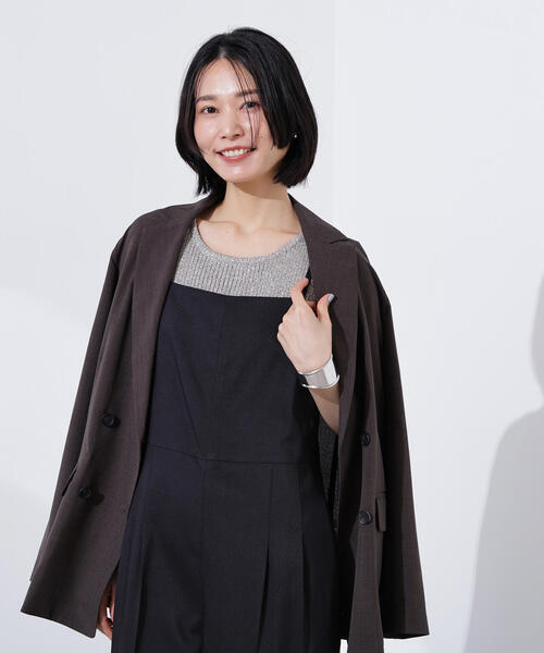 N.(N. Natural Beauty Basic)(エヌエヌナチュラルビューティーベーシック)の「ライトテーラードダブルジャケット(テーラードジャケット・レディース・ベージュ/ネイビー/ブラウン・SMALL/MEDIUM)」の8枚目の写真