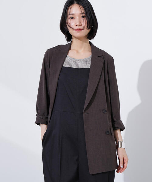 N.(N. Natural Beauty Basic)(エヌエヌナチュラルビューティーベーシック)の「ライトテーラードダブルジャケット(テーラードジャケット・レディース・ベージュ/ネイビー/ブラウン・SMALL/MEDIUM)」の10枚目の写真