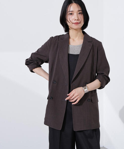 N.(N. Natural Beauty Basic)(エヌエヌナチュラルビューティーベーシック)の「ライトテーラードダブルジャケット(テーラードジャケット・レディース・ベージュ/ネイビー/ブラウン・SMALL/MEDIUM)」の2枚目の写真