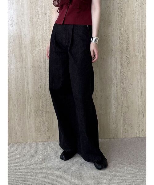 LAGUNAMOON(ラグナムーン)の「タックデニムワイドパンツ(デニムパンツ・レディース・ブラック/ライトブルー・SMALL/MEDIUM)」の22枚目の写真
