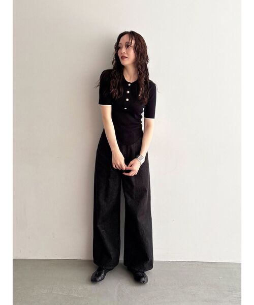LAGUNAMOON(ラグナムーン)の「タックデニムワイドパンツ(デニムパンツ・レディース・ブラック/ライトブルー・SMALL/MEDIUM)」の15枚目の写真