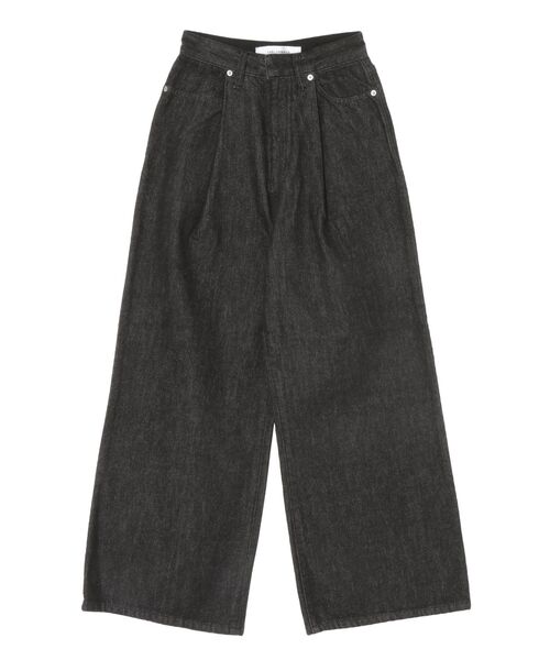 LAGUNAMOON(ラグナムーン)の「タックデニムワイドパンツ(デニムパンツ・レディース・ブラック/ライトブルー・SMALL/MEDIUM)」の3枚目の写真