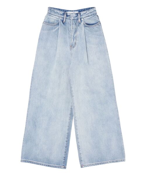 LAGUNAMOON(ラグナムーン)の「タックデニムワイドパンツ(デニムパンツ・レディース・ブラック/ライトブルー・SMALL/MEDIUM)」の4枚目の写真
