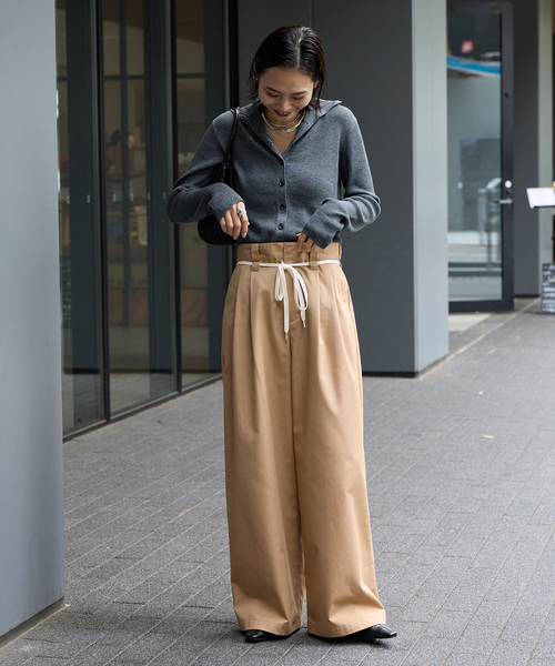 JOURNAL STANDARD（ジャーナルスタンダード）の「TCチノワイドパンツ（チノパンツ・レディース・ベージュ・36/38）」の4枚目の写真