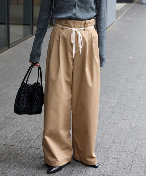 JOURNAL STANDARD（ジャーナルスタンダード）の「TCチノワイドパンツ（チノパンツ・レディース・ベージュ・36/38）」の19枚目の写真