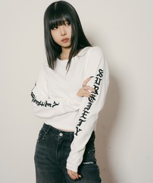 Sleeve embroidery tee【WOMEN】