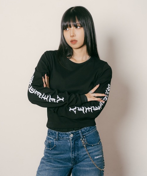 Subciety(サブサエティ)の「Sleeve embroidery tee【WOMEN】(Tシャツ/カットソー・レディース・ホワイト/オレンジ/イエロー/ブラック・FREE)」の20枚目の写真
