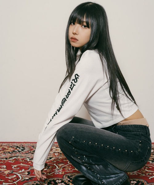 Subciety(サブサエティ)の「Sleeve embroidery tee【WOMEN】(Tシャツ/カットソー・レディース・ホワイト/オレンジ/イエロー/ブラック・FREE)」の18枚目の写真
