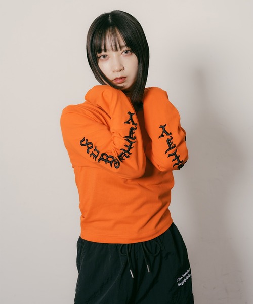 Subciety(サブサエティ)の「Sleeve embroidery tee【WOMEN】(Tシャツ/カットソー・レディース・ホワイト/オレンジ/イエロー/ブラック・FREE)」の12枚目の写真