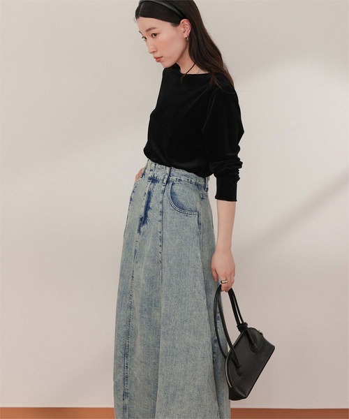 titivate（ティティベイト）の「ハイウエストボリュームフレアデニムスカート（デニムスカート・レディース・ライトブルー/グレー/ブルー・L/M/S）」の16枚目の写真