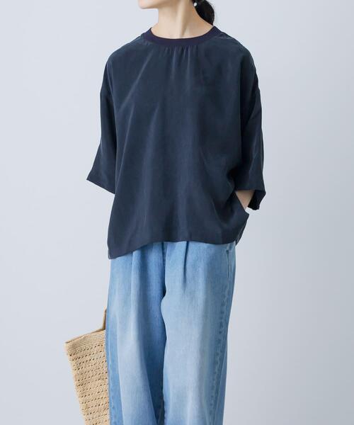 かぐれ（カグレ）の「キュプラプルオーバー（Tシャツ/カットソー・レディース・ネイビー/チャコールグレー/アイボリー・FREE）」の3枚目の写真