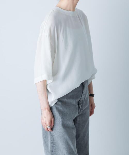 かぐれ（カグレ）の「キュプラプルオーバー（Tシャツ/カットソー・レディース・ネイビー/チャコールグレー/アイボリー・FREE）」の4枚目の写真