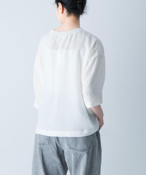 かぐれ（カグレ）の「キュプラプルオーバー（Tシャツ/カットソー・レディース・ネイビー/チャコールグレー/アイボリー・FREE）」の5枚目の写真