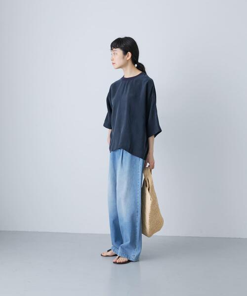 かぐれ（カグレ）の「キュプラプルオーバー（Tシャツ/カットソー・レディース・ネイビー/チャコールグレー/アイボリー・FREE）」の17枚目の写真