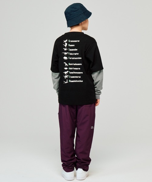 KRIFF MAYER Kid's Collection（クリフメイヤーキッズコレクション）の「【伸縮性･ストレッチ】もちのびJOIN-T（恐竜）（Tシャツ/カットソー・キッズ・グレー/カラフル/ナチュラル/ダークブルー/ブラック・140/130/150/120/170/160）」の9枚目の写真