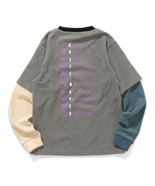 KRIFF MAYER Kid's Collection（クリフメイヤーキッズコレクション）の「【伸縮性･ストレッチ】もちのびJOIN-T（恐竜）（Tシャツ/カットソー・キッズ・グレー/カラフル/ナチュラル/ダークブルー/ブラック・140/130/150/120/170/160）」の7枚目の写真