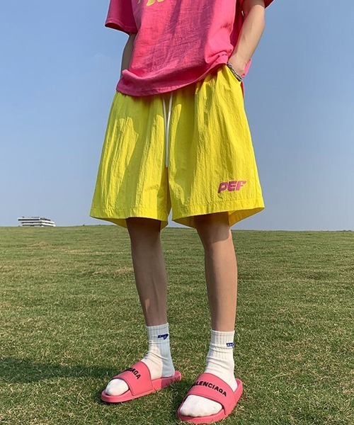 WARAIJOGO(ワライジョウゴ)の「【WARAIJOGO】ビビッドカラーロゴハーフパンツ(NEZ)(その他パンツ・メンズ・グリーン/パープル/イエロー/ブラック・FREE)」の16枚目の写真